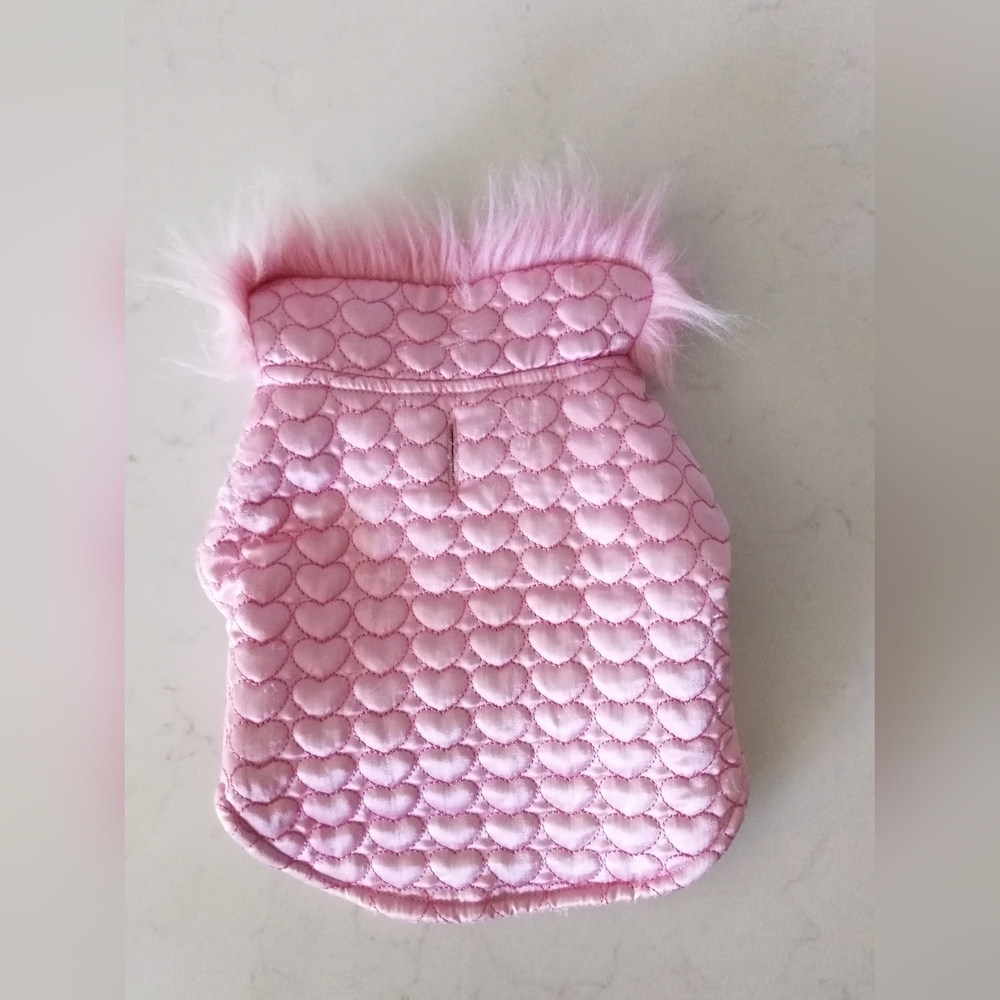 Pink quilted dog jacket